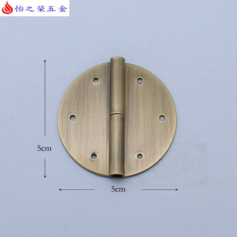 中式柜纯铜圆合页书柜顶箱柜明装圆铰链铜钉固定合页5cm-10cm 5cm【铜色】 单个价格 5cm【古铜色】