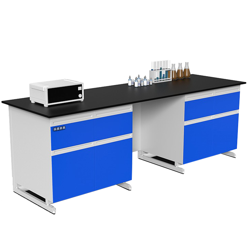 振奥 钢木实验台实验室桌子操作台工厂化学实验室防腐蚀实验桌定制钢木边台高清大图