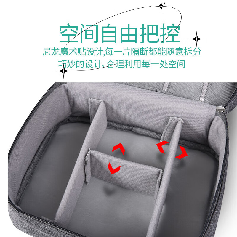 四万公里多功能数据线收纳包大容量鼠标硬盘电源线收纳盒数码收纳袋SW7184高清大图