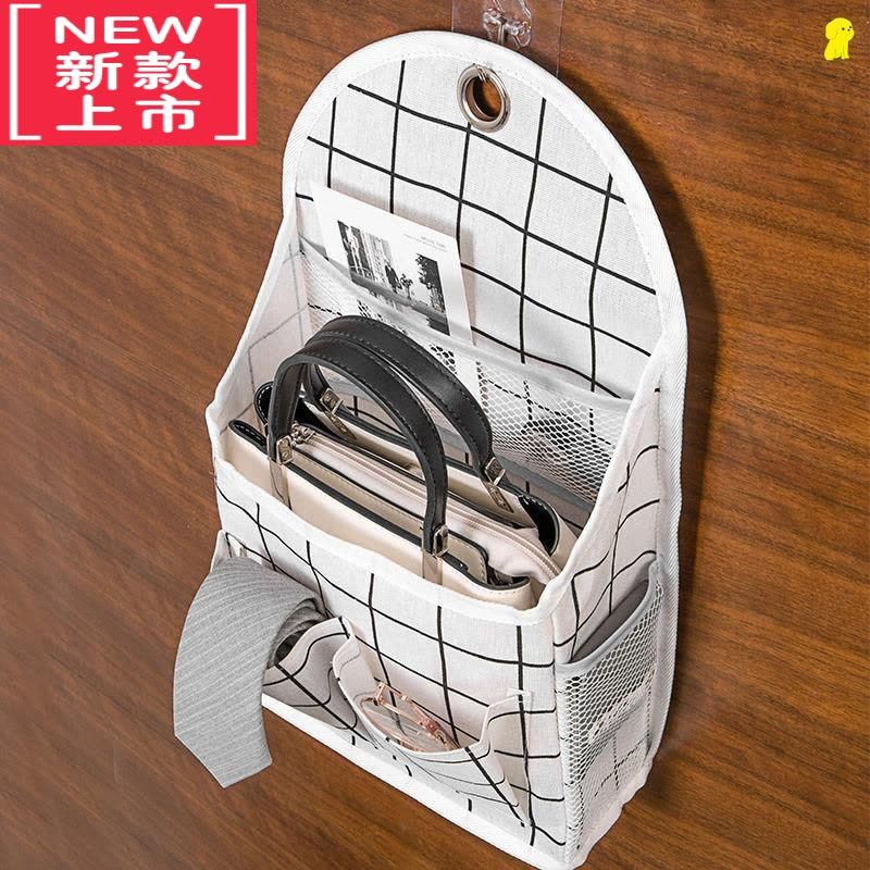 可莉允布艺床头收纳挂袋墙挂式壁挂兜门后宿舍挂墙布袋器墙上置物袋子图片