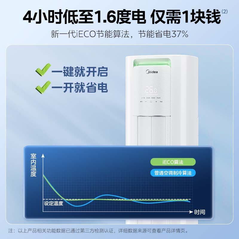 美的(Midea)空调3匹p酷省电新一级能效智能全直流变频冷暖立式柜机节能省电客厅家用KFR-72LW/N8KS1-1P图片