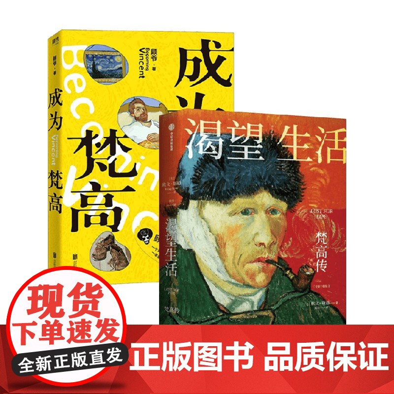 渴望生活梵高传+成为梵高 套装2册 顾爷 欧文·斯通 著 作品集高清大图