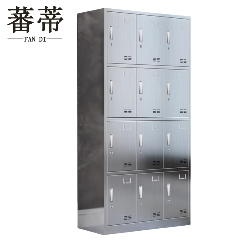 蕃蒂不锈钢更衣柜十二门台高清大图