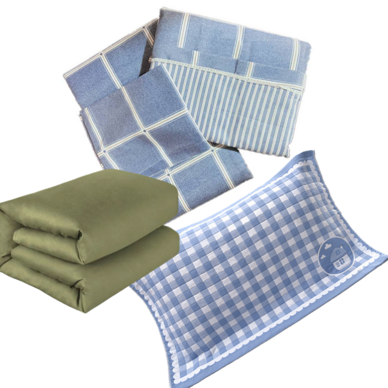 华敏 单人七件套 床单、被罩、枕巾、枕套、被子、褥子、枕头各 1 套高清大图