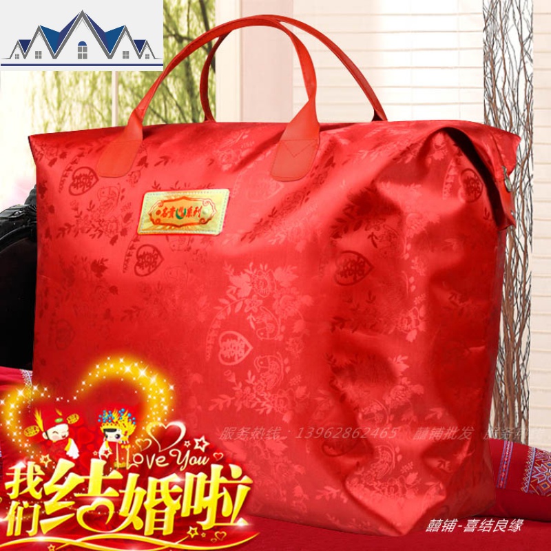 被子包装袋大红色结婚庆棉花被手提大号收纳袋装冬被厚毛毯的袋子 三维工匠高清大图
