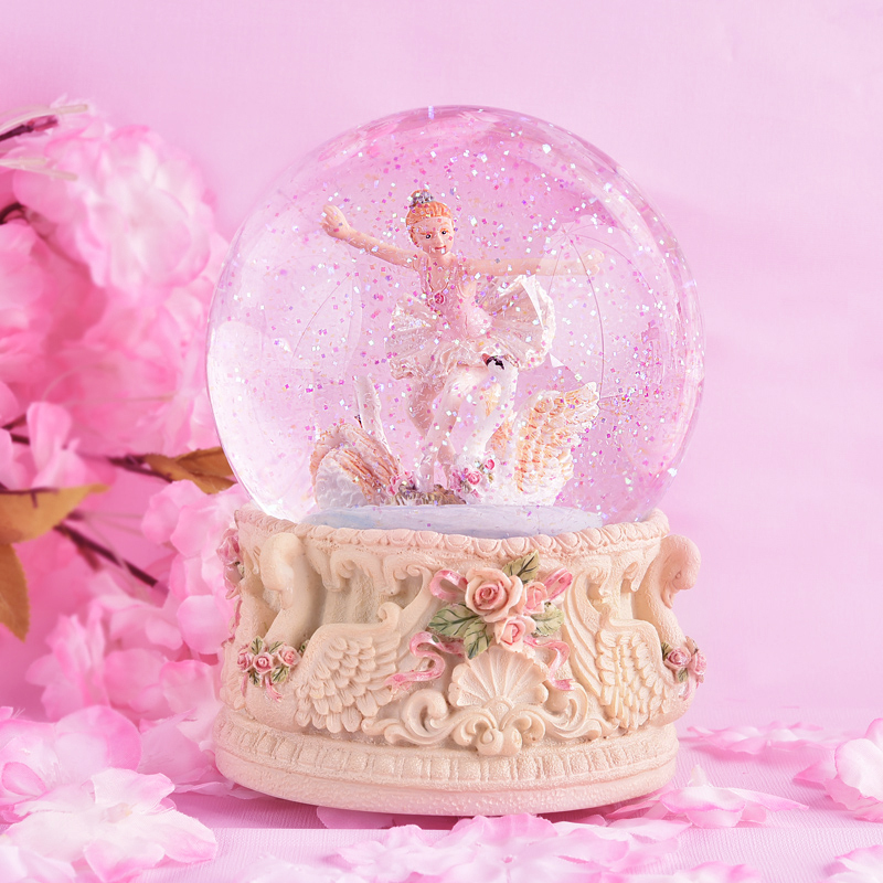 芭蕾水晶球音乐盒旋转跳舞八音盒生日女生毕业儿童节女孩公主