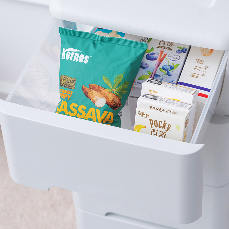 JEKO&JEKO 儿童衣柜收纳柜储物柜带滚轮抽屉式塑料收纳箱五斗柜整理柜子宝宝夹缝柜三层组装式SWB-5583高清大图