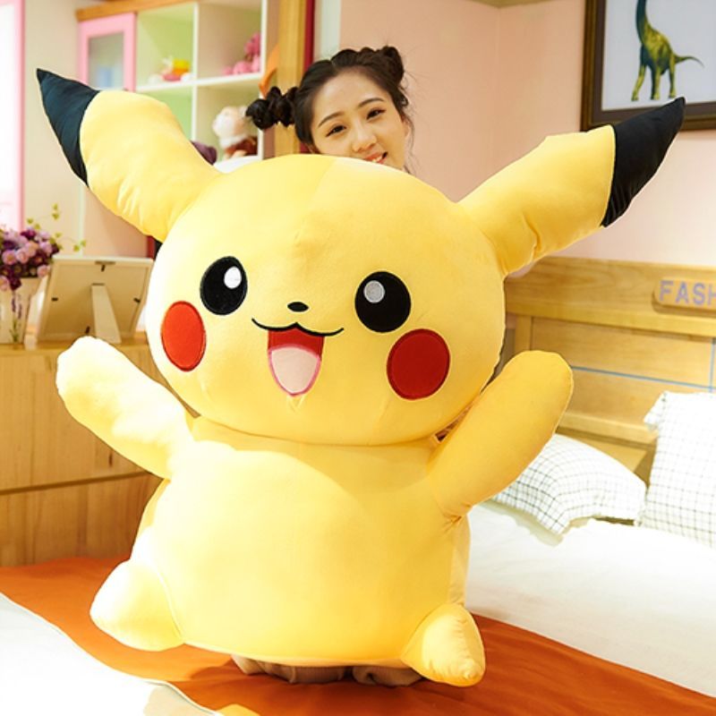 皮卡丘儿童公仔毛具睡觉抱枕玩偶公仔布娃娃生日礼物送男女友