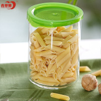 青苹果 玻璃储物罐 无铅家用密封罐 厨房用品置物罐 茶叶罐 玻璃奶粉罐