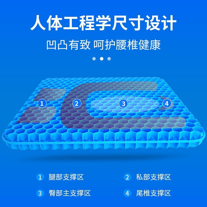 [补贴10%]夏季凉垫冰垫蜂窝凝胶坐垫软屁垫办公室久坐冰凉汽车夏天垫怀炉套高清大图