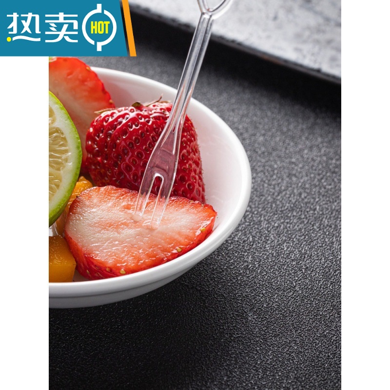 敬平透明塑料独立装水果签蛋糕点心水果叉子[一包500只] 新款粉红色简装500只 (买5送1)高清大图