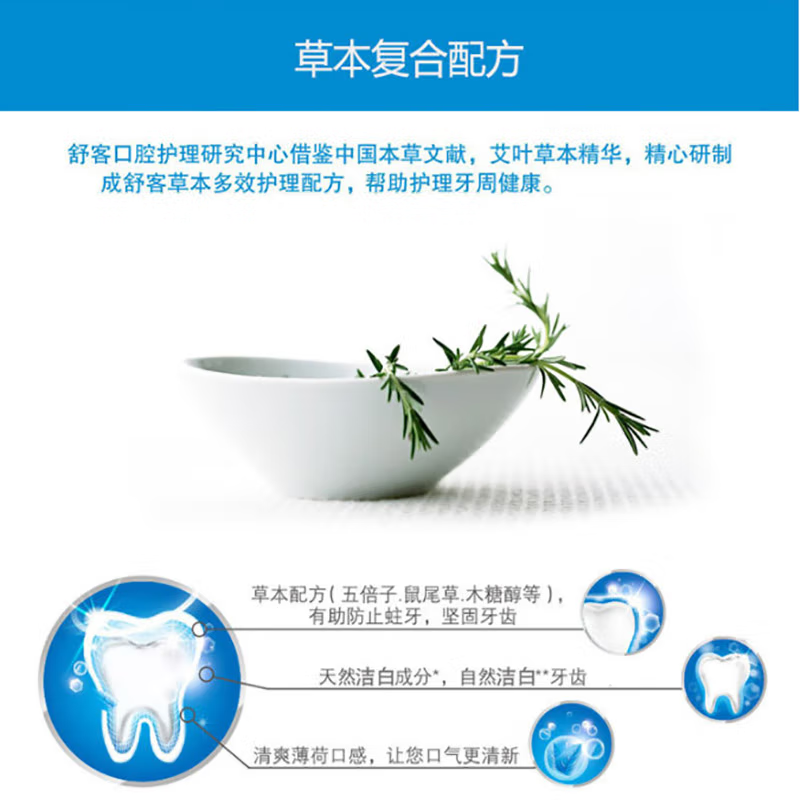 舒客(Saky) ZHS-ZXM10 专效美白植萃牙膏 清爽薄荷120g去黄去渍新老包装随机高清大图