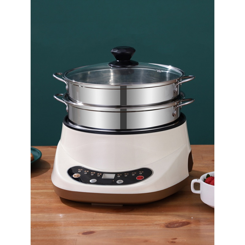 ai电煮锅多功能电热锅家用电炒锅宿舍学生网红火锅小电锅蒸煮一体锅