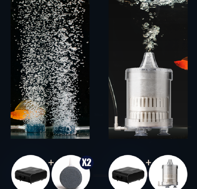 鱼缸充氧泵养鱼家用增氧机器水族箱迷你小型鱼塘加氧气泵双孔高清大图