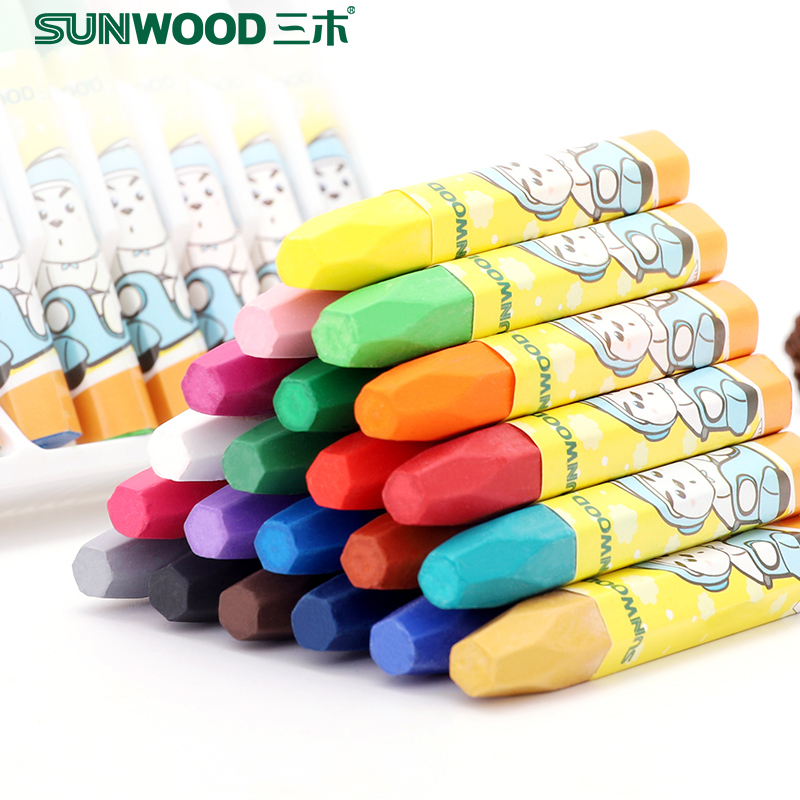 三木(SUNWOOD)X520012/24/36色油画棒儿童彩色蜡笔套装幼儿园安全无毒可水洗宝宝画笔幼儿涂鸦小学生绘画笔