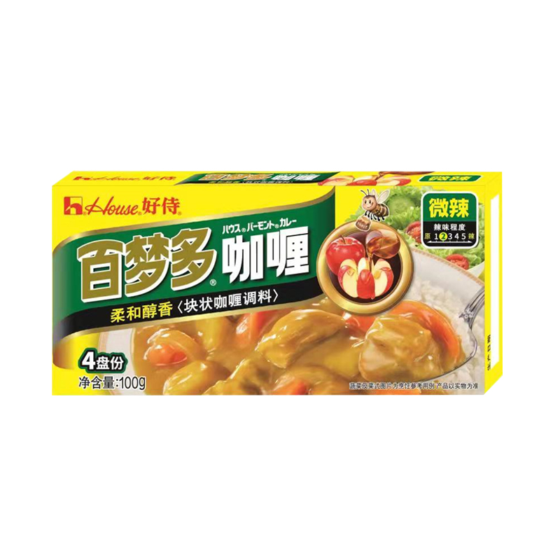 好侍百梦多原味微辣咖喱块100克日式咖王黄咖喱酱速食料理包高清大图