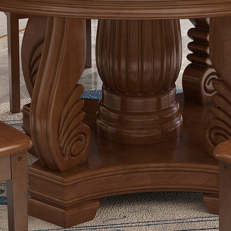 臻远 ZY3110419 实木餐桌圆形餐桌椅组合1.8米圆桌12把餐椅高清大图