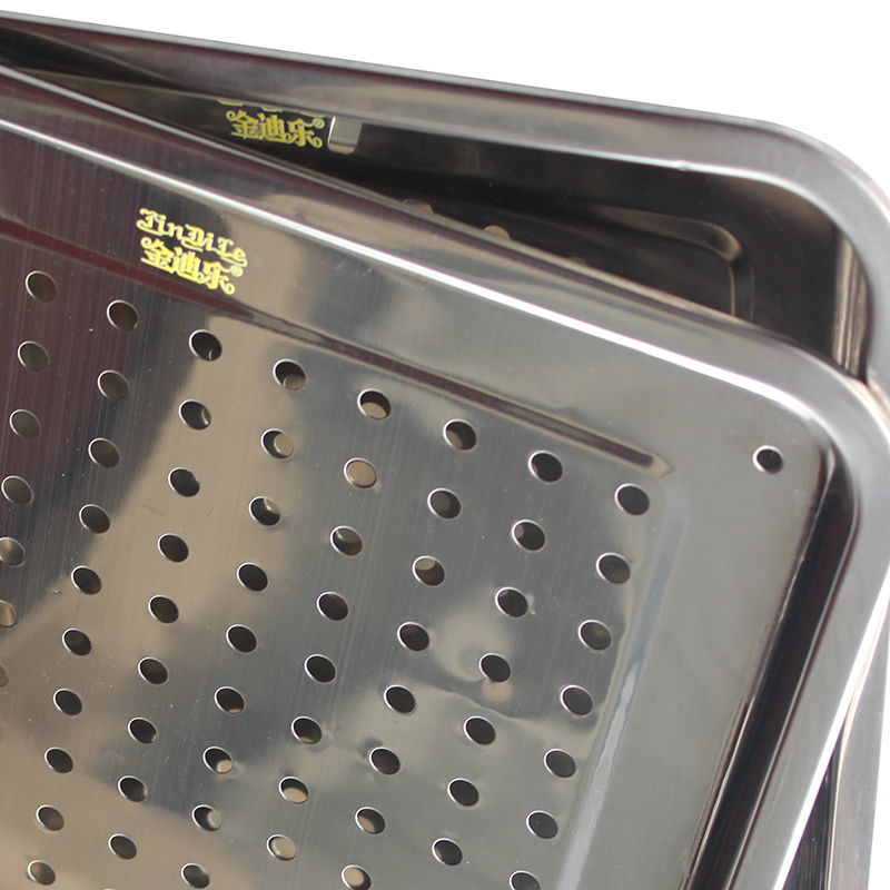 金迪乐不锈钢长方形茶盘沥水盘深盘+漏盘高清大图