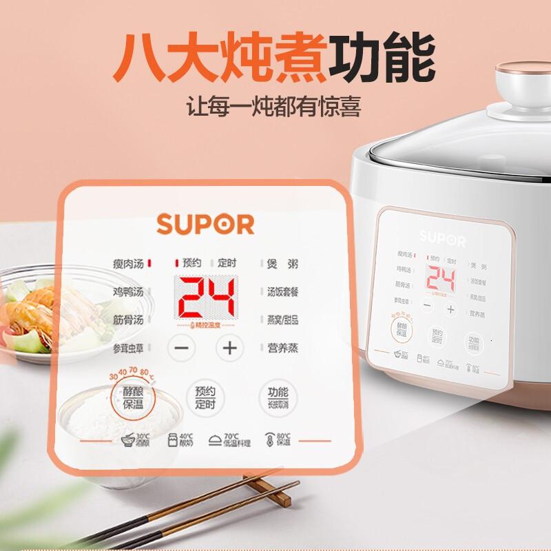 苏泊尔电炖锅 电炖盅 煲汤锅炖汤锅 隔水炖锅 DZ25YC828 2.5L 白色[2.5升白陶内胆]高清大图