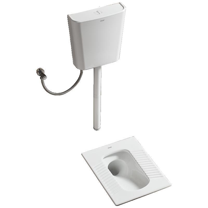 恒洁hegii卫浴蹲便器陶瓷蹲坑式蹲厕便池卫生间防臭大便器便盆水箱