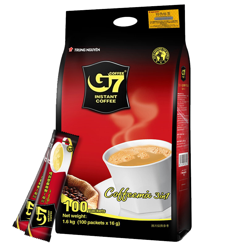 中原G7 三合一速溶咖啡粉 16g*100包1600克越南进口冲饮