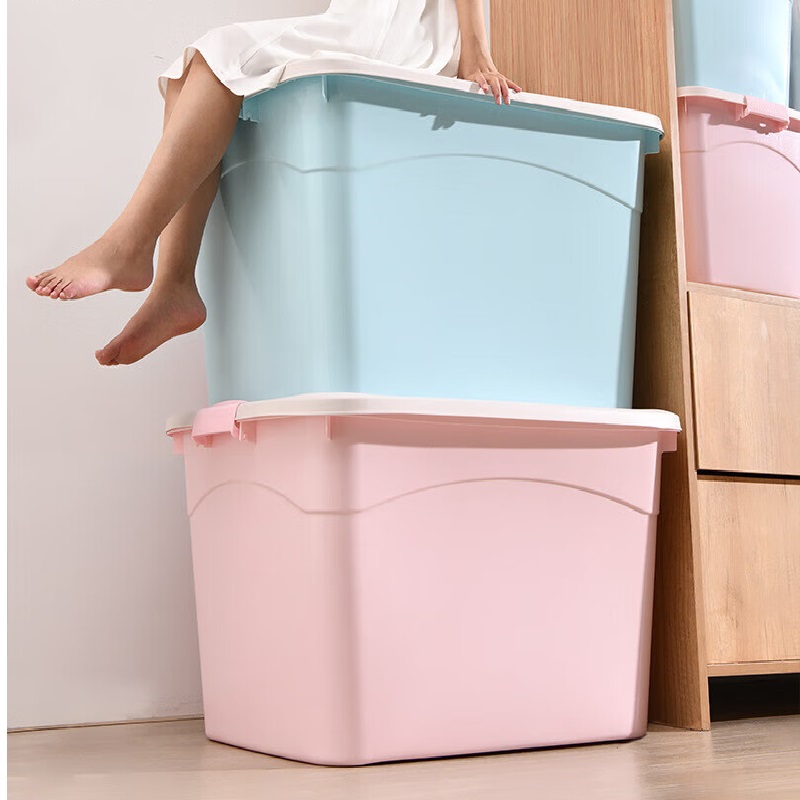 储物箱周转箱整理多功能筐收纳盒蓝色80*59*48.5cm(六轮160L)高清大图