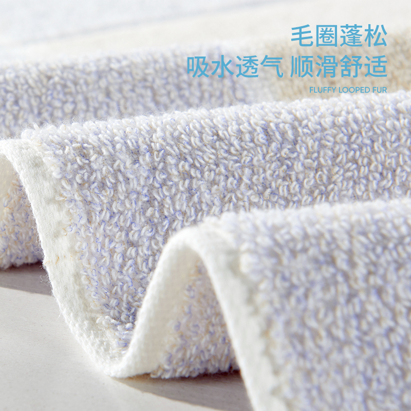 洁玉 秋水2毛1浴三套巾礼盒(天地盖+手提袋) J0702-C 蓝色高清大图