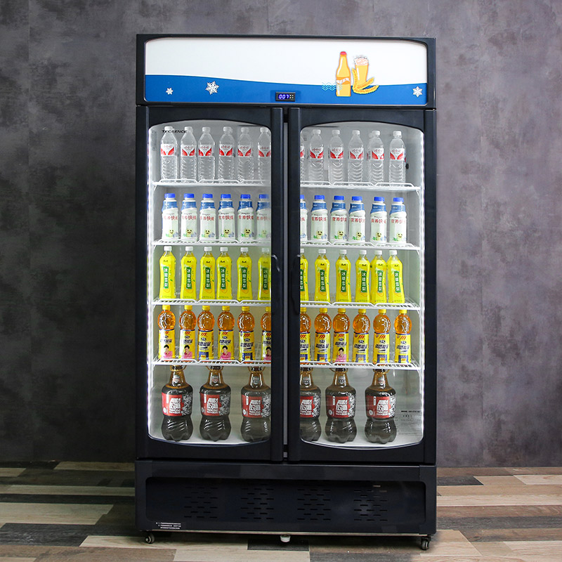三门风冷立式展示柜妮雪双门饮料柜商用冰柜双门立式冰箱超市冷藏保鲜风冷展示柜高清大图
