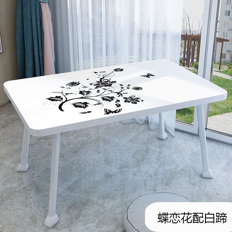 电脑桌床上书桌初中少女宿舍神器写字桌学生小桌子折叠桌简易课桌 异形无卡槽- 蓝色【马蹄】图片