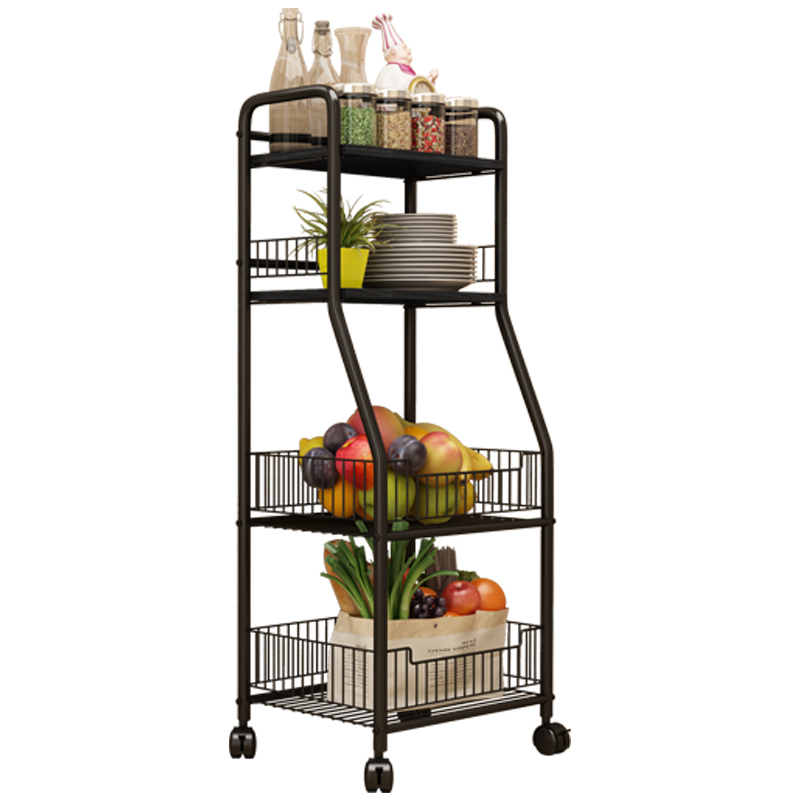 厨房置物架落地多层收纳架储物架多功能家用蔬菜架锅碗收纳篮菜架