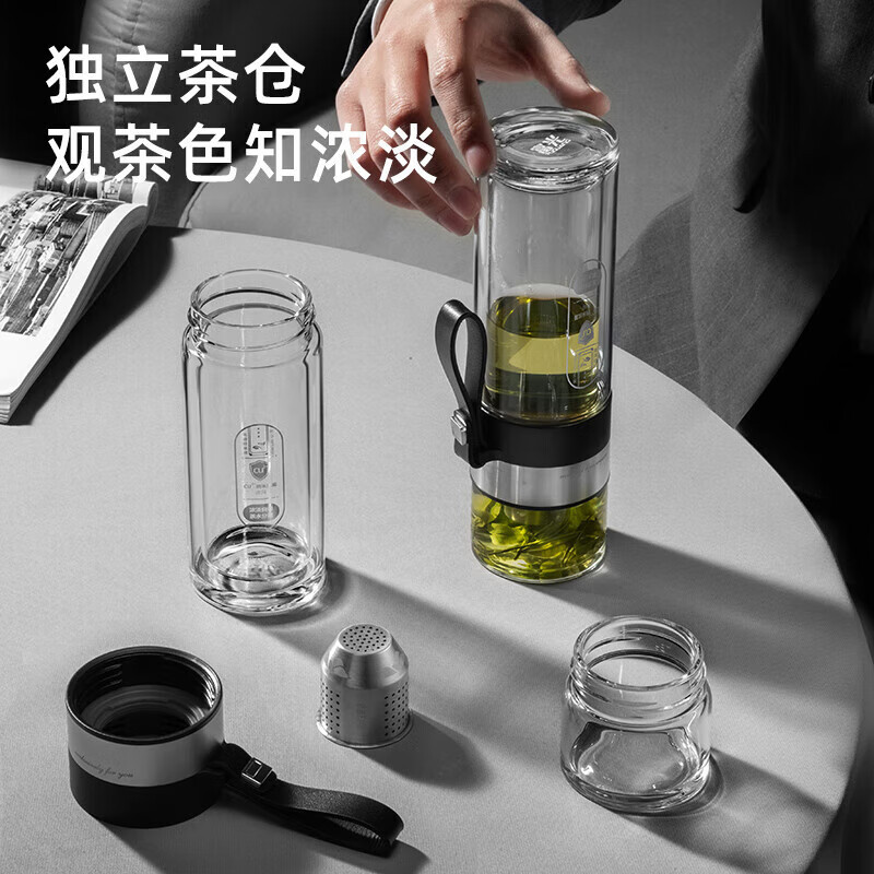 富光玻璃杯260ml双层隔热G2226-SH-260(颜色随机)高清大图