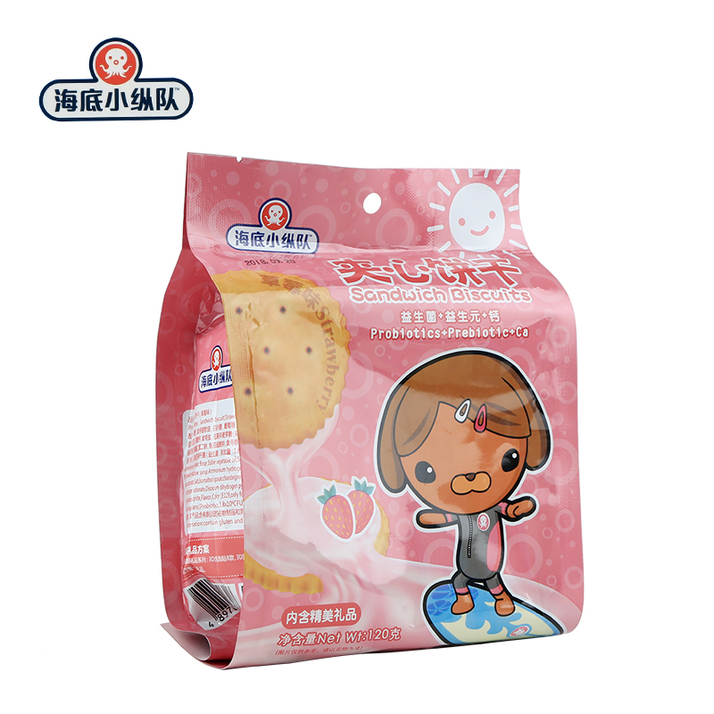 海底小纵队草莓味夹心饼干120克/袋