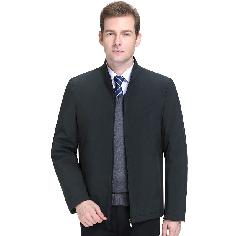 免费试穿 2024春秋正品新款夹棉夹克男士外套加厚爸爸冬装翻领休闲中老年茄克衫棉衣高端外套正品官方旗舰店 9986墨绿 180/92A