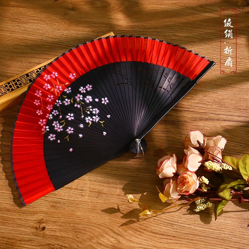 [特价版]随机发特价款 扇子折扇中国风古风女式古典汉服旗袍随身折叠