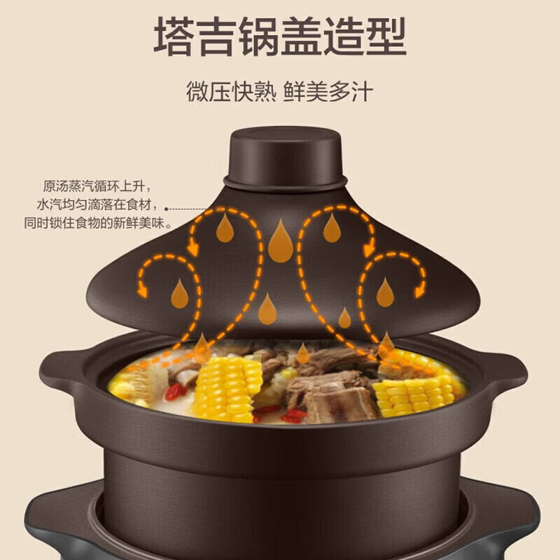 苏泊尔(SUPOR)电炖锅智能快速煲汤锅 全自动多功能电炖锅 4升DG40YC36(规格:台)高清大图