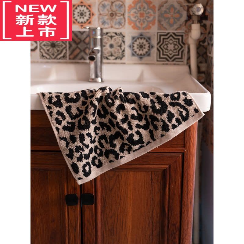 可莉允复古豹纹小方巾女洗脸高级儿童小毛巾加厚擦手吸水图片