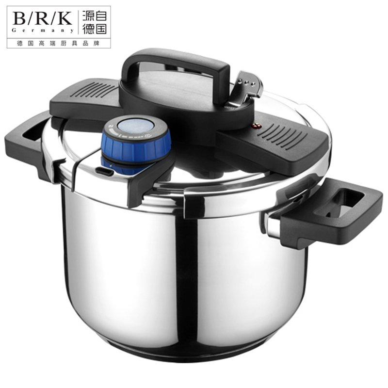 BRK Germany德国厨具默尔斯压力锅6LA 304不锈钢压力锅锅具 6升 多重安全保障 单手开合 人性化手柄设计