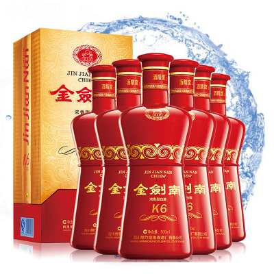 剑南春 金剑南K6 浓香型 白酒 52度 500ml*6 整箱装