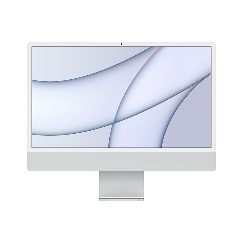 Apple iMac 24英寸 4.5K屏 新款八核M1芯片(8核图形处理器) 8G 256G SSD 一体式电脑主机 银色 MGPC3CH/A