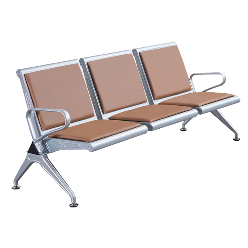 奇桄烁等候椅三人位咖色垫张高清大图