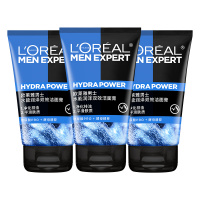 欧莱雅(LOREAL)男士水能润泽双效洁面膏100ml(深层清洁 保湿补水 各种肤质 洗面奶洁面乳)