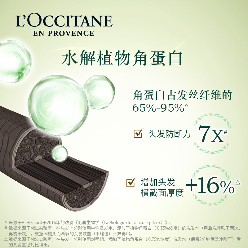 欧舒丹草本强韧丰盈洗发水500ml 欧舒丹洗发水 柔顺护色 受损发质洗发水 丰盈蓬松防毛躁