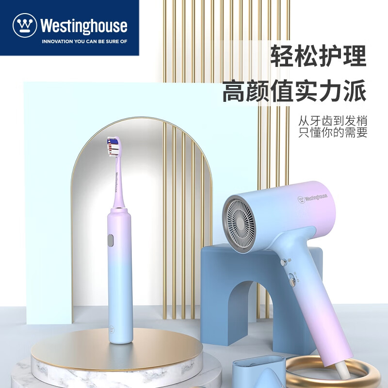 西屋westinghouse 电动牙刷电吹风高档轻奢实用套装 送礼护理套装WL-HHL1615