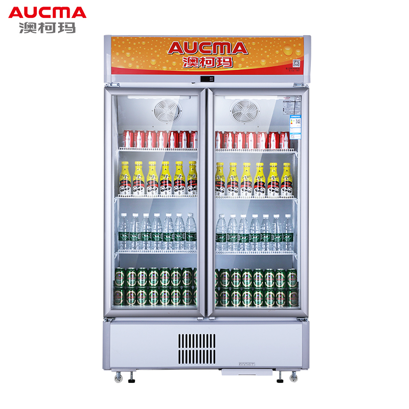 澳柯玛(AUCMA) 展示柜SC-597NE 597升商用双门冷藏展示柜两门大型保鲜冰柜立式大容量冰箱冷柜饮料啤酒柜