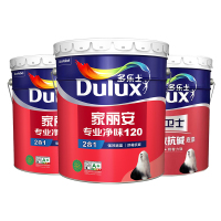 多乐士(Dulux)家丽安专业净味120内墙乳胶漆二合一防霉抗碱墙面漆 油漆涂料A8666+A914套装54L 哑光白色