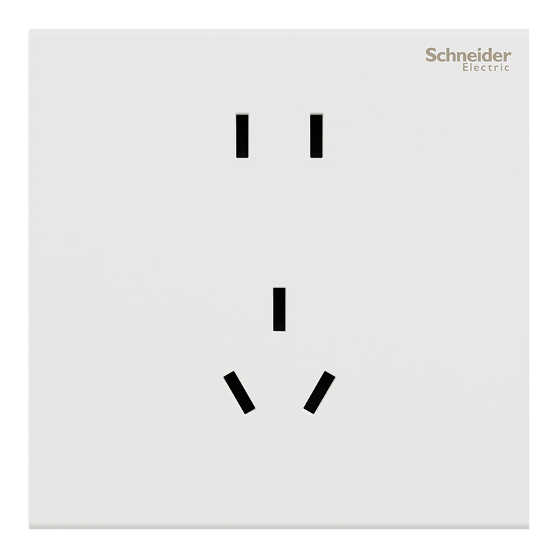 新品施耐德电气境尚系列纯净白色开关插座新国标五孔电源插座86型墙壁