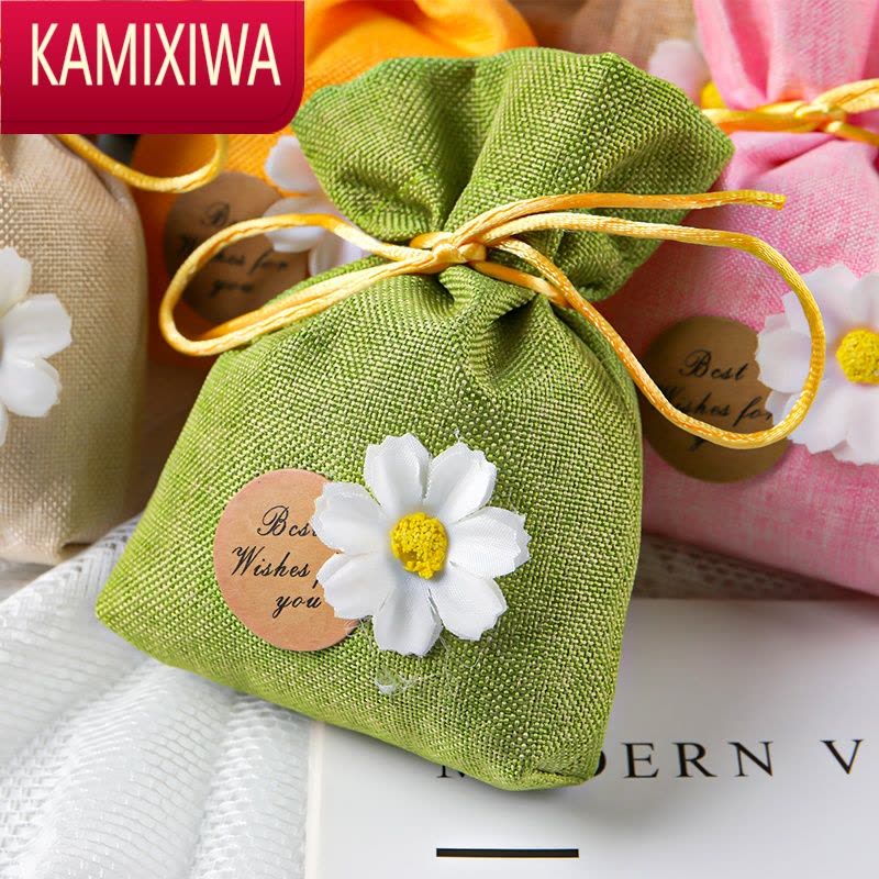 KAMIXIWA棉麻首饰袋手饰品收纳袋香囊袋袋子锦囊小布袋礼品包装袋定制批发图片