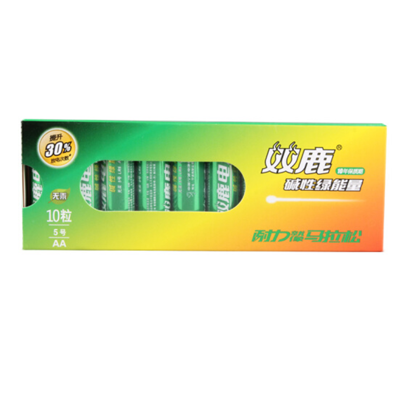 双鹿5号碱性电池 适用于儿童玩具/遥控器/挂钟/鼠标/键盘等 五号/AA/LR6 10粒彩盒装