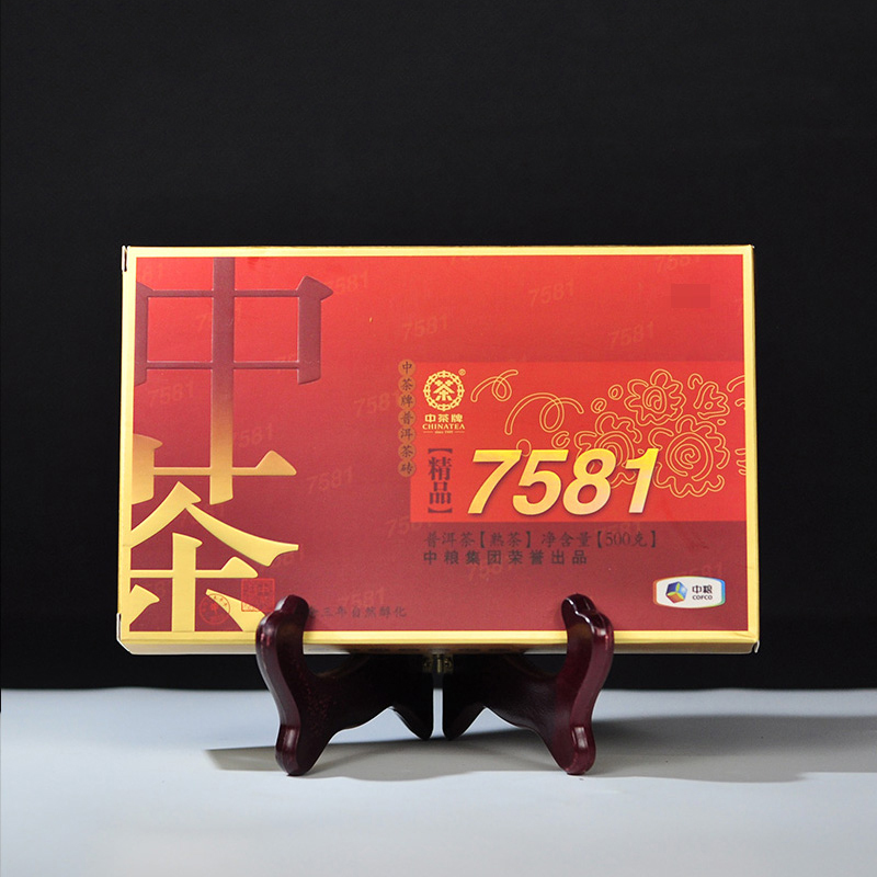 茶窝茶叶 中茶 2015年 普洱茶 熟茶 精品7581 500克/砖 茗茶 中粮茶叶 云南普洱茶 熟砖 勐海普洱茶