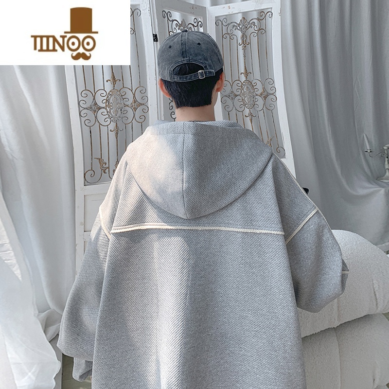 YANXU开衫连帽卫衣男款男生衣服秋季新款青少年休闲运动动N开N高清大图